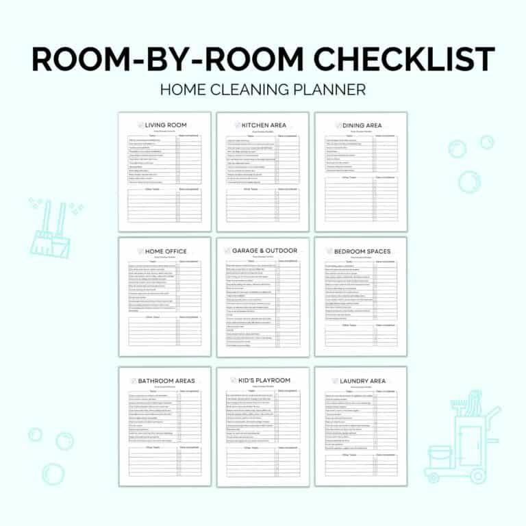 Home Cleaning Planner Printable | Cleaning Schedule & Checklists