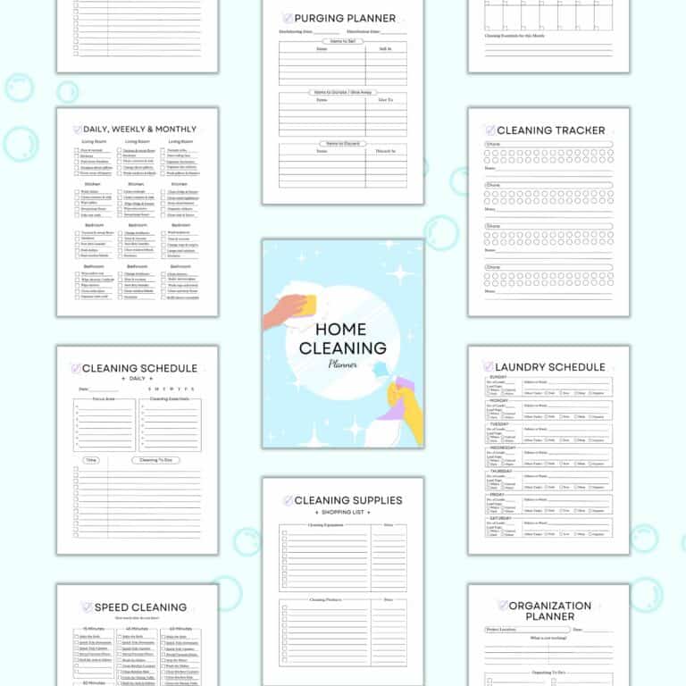Home Cleaning Planner Printable | Cleaning Schedule & Checklists
