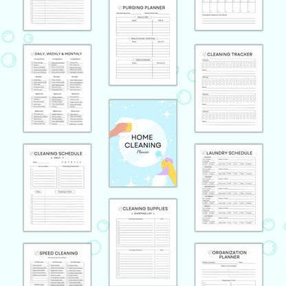 Home Cleaning Planner Printable | Cleaning Schedule & Checklists