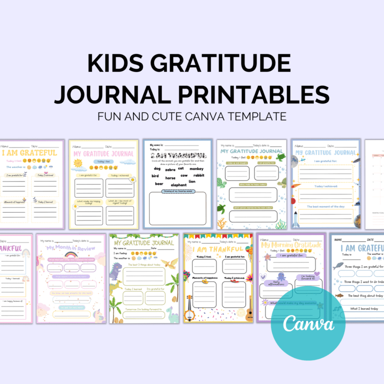 Kids Gratitude Journal Printables | 60+ Cute Pages