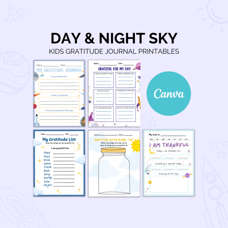Kids Gratitude Journal Printables | 60+ Cute Pages