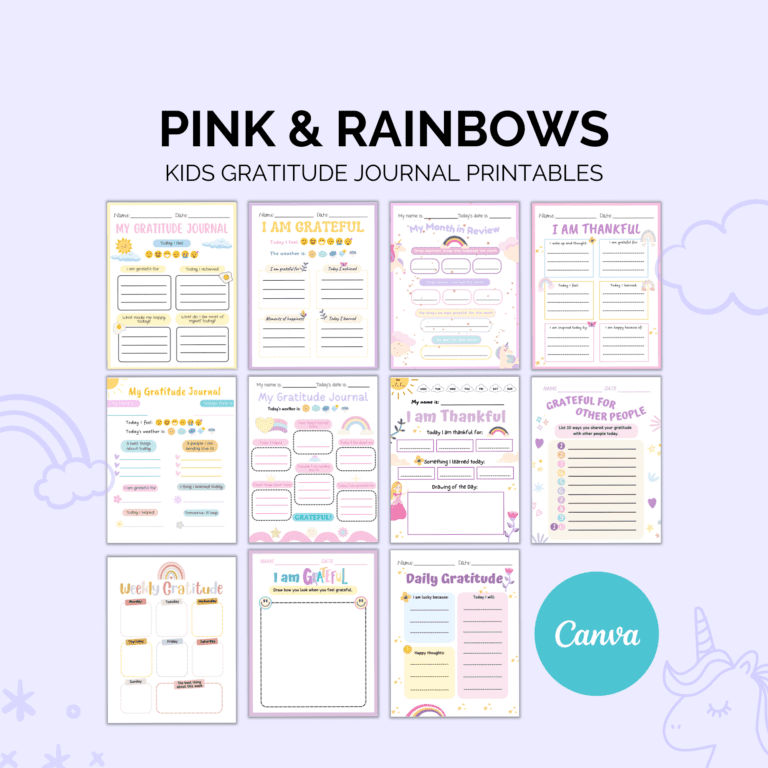 Kids Gratitude Journal Printables | 60+ Cute Pages