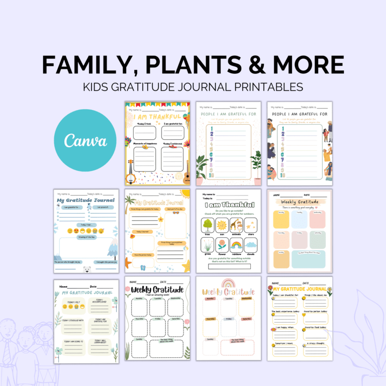 Kids Gratitude Journal Printables | 60+ Cute Pages