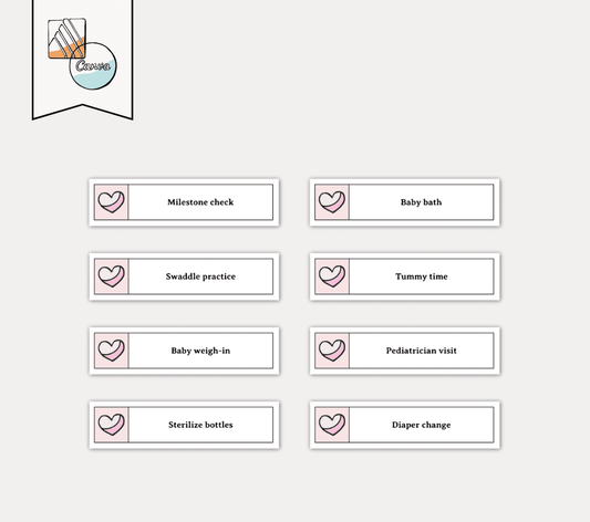 Baby Care Label Stickers: Organise Your Newborn Routine with Adorable Planner Labels