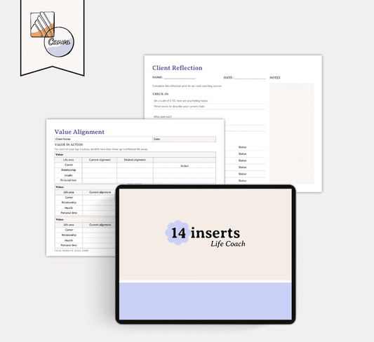 Life Coach Inserts: 14 Templates for Client Session Planning & Habit Tracking