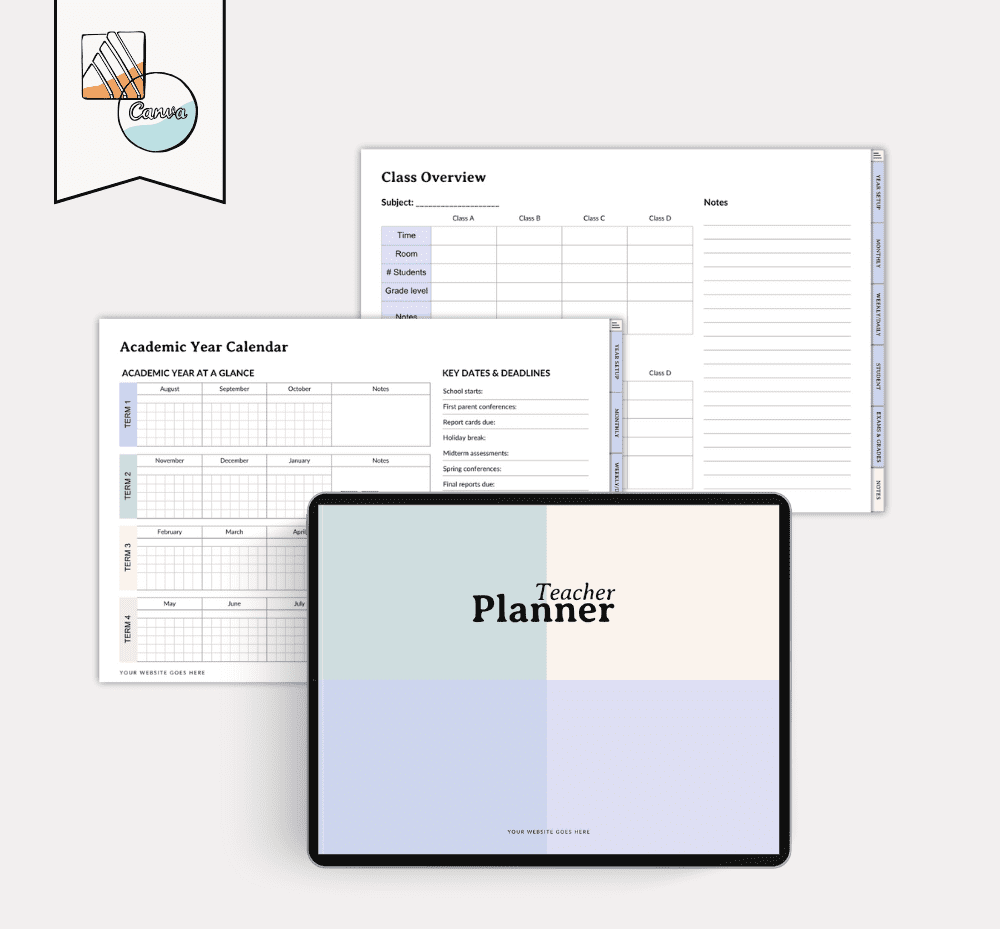 Teacher Planner: Your Complete Academic Year Organiser for Classes, Schedules & Key Dates