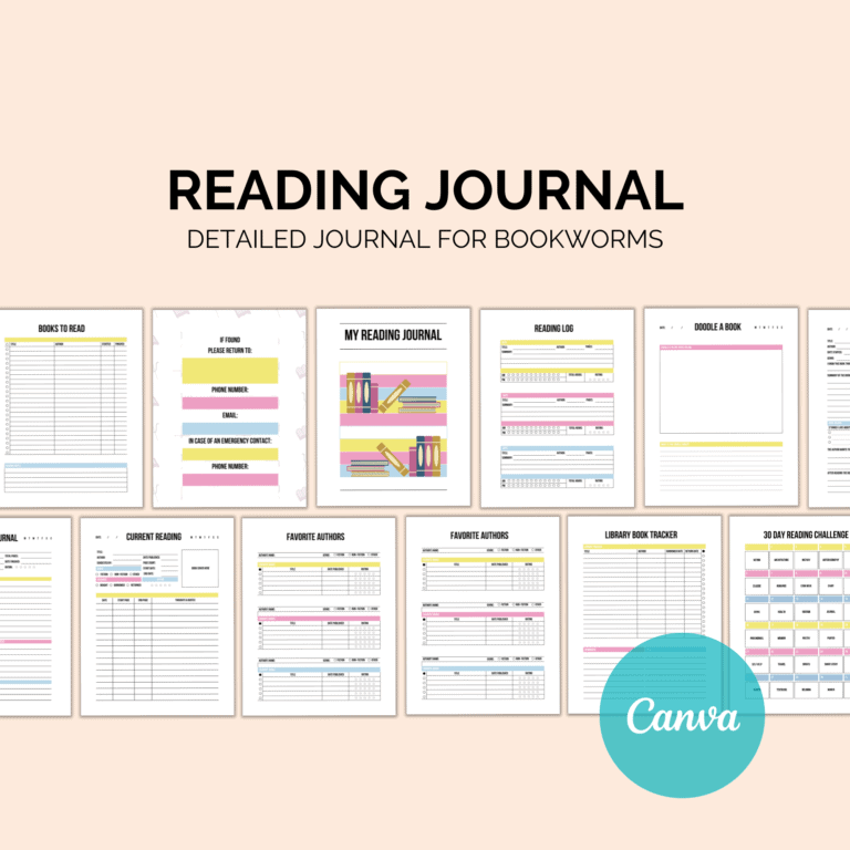 Reading Journal Printable | Book Log & Review Planner