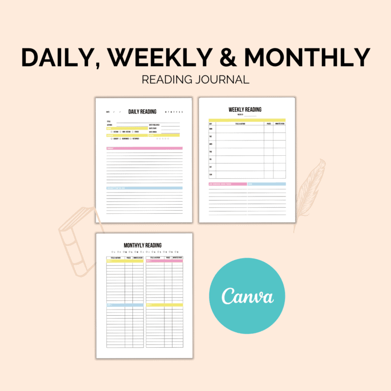 Reading Journal Printable | Book Log & Review Planner