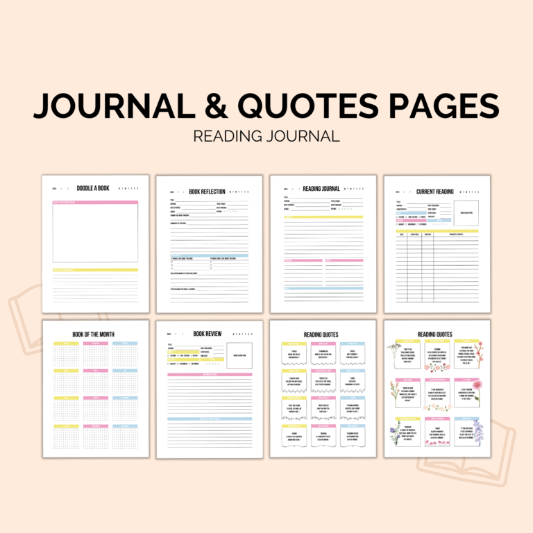 Reading Journal Printable | Book Log & Review Planner