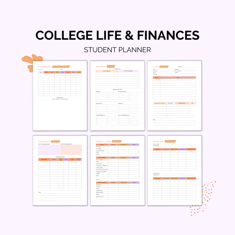 Student Planner Printable | Study, Life & College Organizer