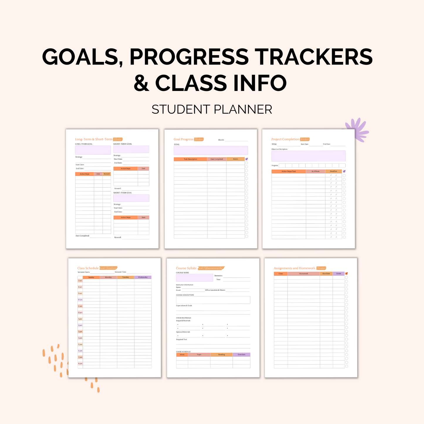 Student Planner Printable | Study, Life & College Organizer