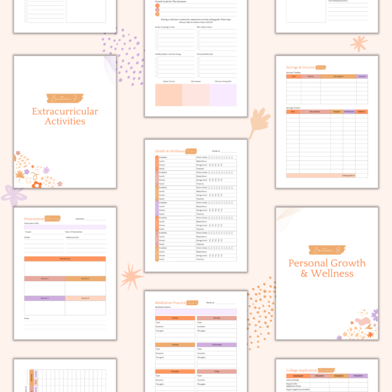 Student Planner Printable | Study, Life & College Organizer