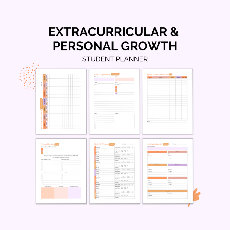 Student Planner Printable | Study, Life & College Organizer