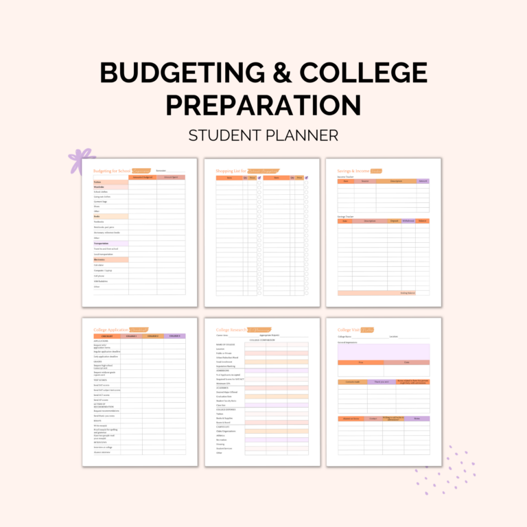 Student Planner Printable | Study, Life & College Organizer