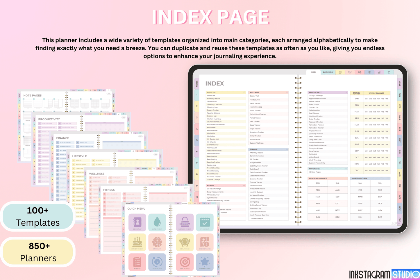 All - in - One Rainbow Digital Planner: Your Complete Solution for Productivity and Balance ; all in one PlannerInkstagram studioAll - in - One Rainbow Digital Planner: Your Complete Solution for Productivity and Balance ;All - in - One Rainbow Digital Planner with 850+ templates for organization and productivity.all in one Planner