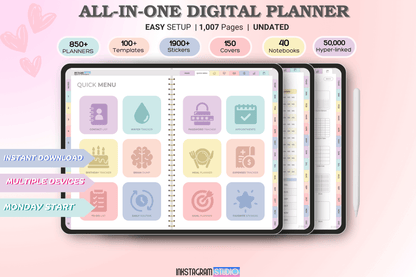 All - in - One Rainbow Digital Planner: Your Complete Solution for Productivity and Balance ; all in one PlannerInkstagram studioAll - in - One Rainbow Digital Planner: Your Complete Solution for Productivity and Balance ;All - in - One Rainbow Digital Planner with 850+ planners and templates for productivity.all in one Planner