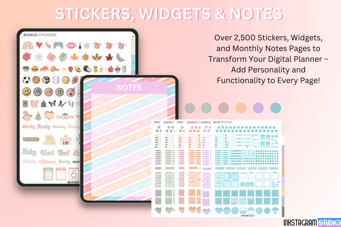 Basic Monthly Planner: Simplify Your Month with Goals, To - Do Lists & 1900+ Stickers all in one PlannerInkstagram studioBasic Monthly Planner: Simplify Your Month with Goals, To - Do Lists & 1900+ StickersBasic Monthly Planner with 2500+ stickers, widgets, and notes pages for digital organization and personalization.all in one Planner