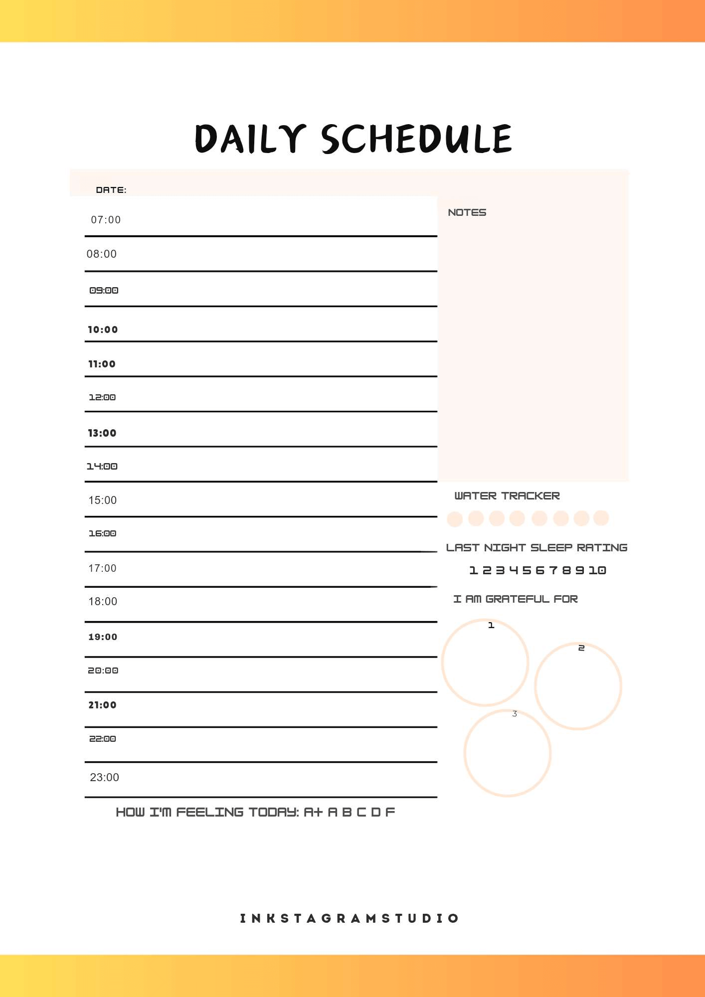 FREE Monthly Planner: Plan Your Month, Your Way PlannersInkstagram studioFREE Monthly Planner: Plan Your Month, Your WayDaily schedule planner template with time slots and notes for effective time management and organization.Planners