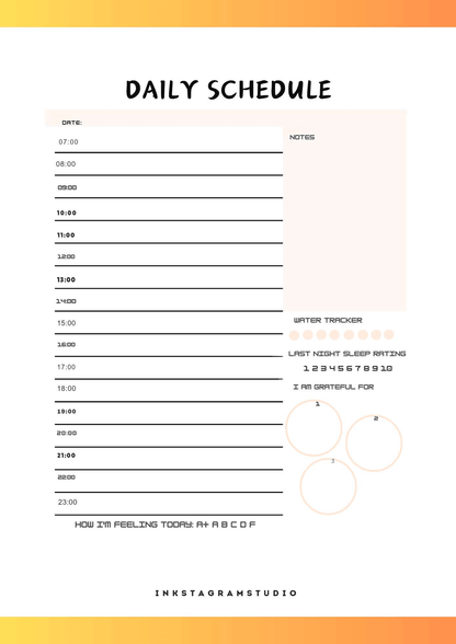 FREE Monthly Planner: Plan Your Month, Your Way PlannersInkstagram studioFREE Monthly Planner: Plan Your Month, Your WayDaily schedule planner template with time slots and notes for effective time management and organization.Planners