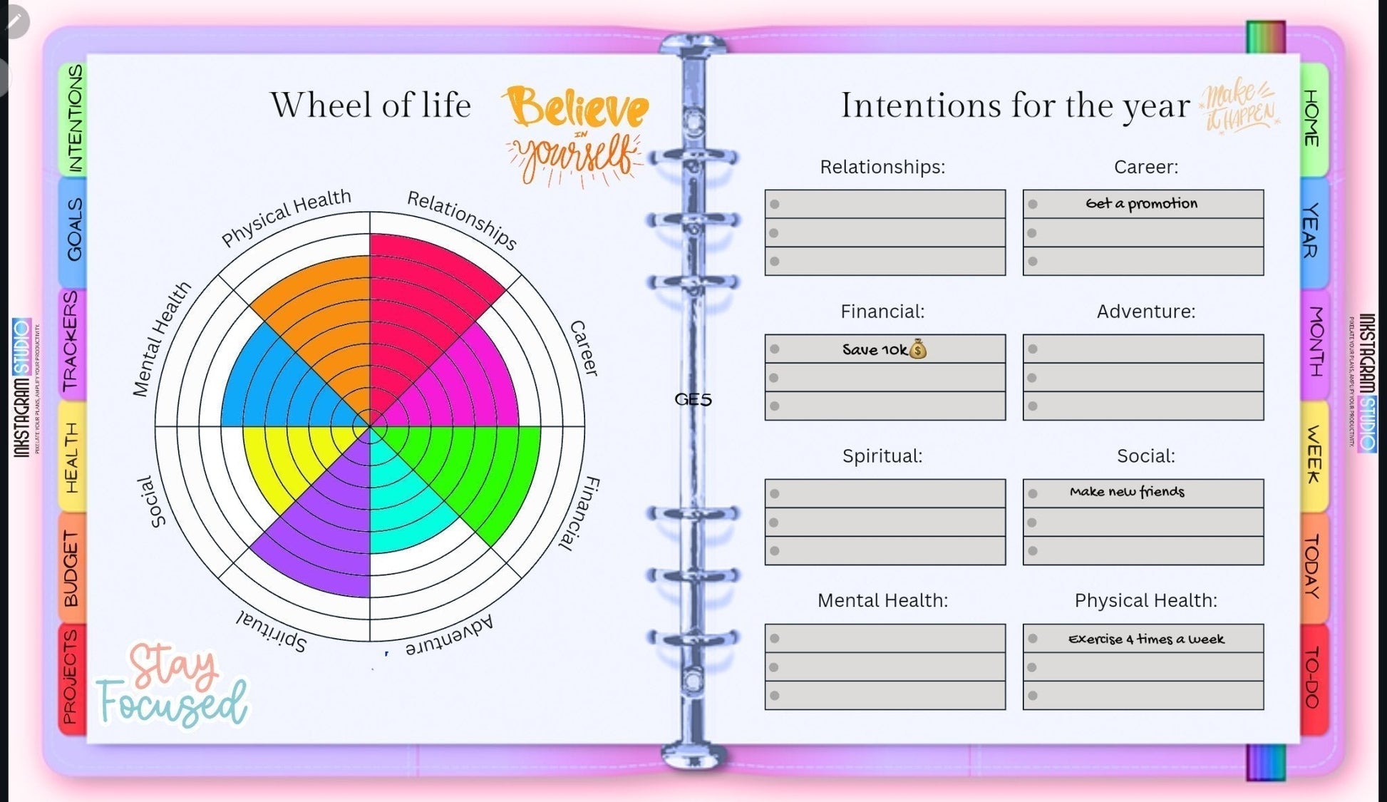 FREE Ultimate Essentials Digital Planner – Your All - in - One FREE Organizer for 2025! all in one PlannerInkstagram studioFREE Ultimate Essentials Digital Planner – Your All - in - One FREE Organizer for 2025!Digital planner with "Wheel of Life" and "Intentions for the Year" sections, featuring tabs for organization.all in one Planner