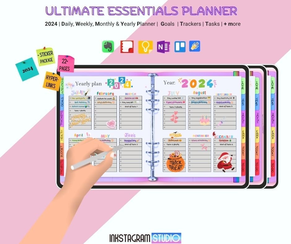 FREE Ultimate Essentials Digital Planner – Your All - in - One FREE Organizer for 2025! all in one PlannerInkstagram studioFREE Ultimate Essentials Digital Planner – Your All - in - One FREE Organizer for 2025!The Ultimate Essentials Digital Planner with daily, weekly, monthly, yearly goals and trackers.all in one Planner