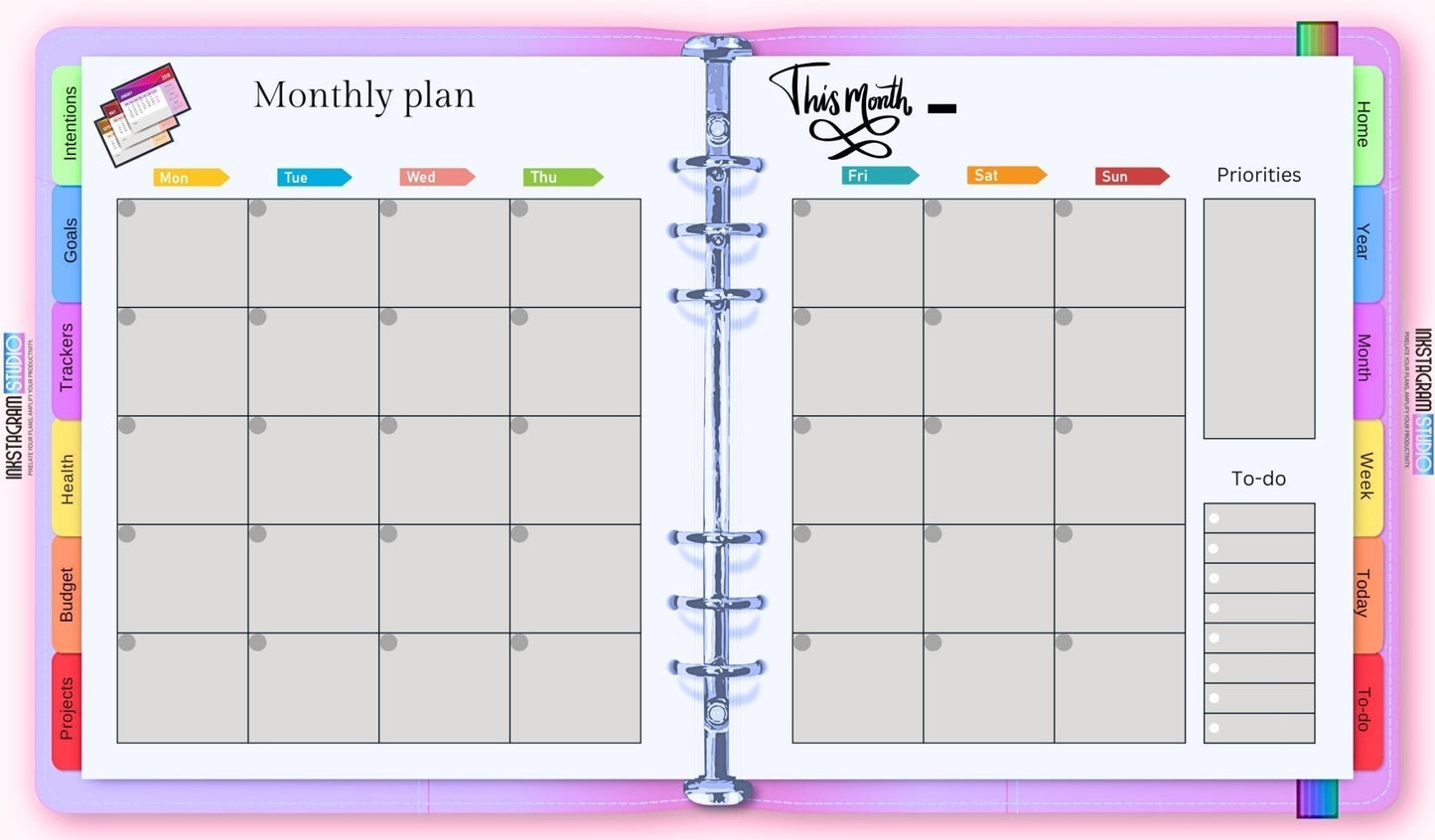 FREE Ultimate Essentials Digital Planner – Your All - in - One FREE Organizer for 2025! all in one PlannerInkstagram studioFREE Ultimate Essentials Digital Planner – Your All - in - One FREE Organizer for 2025!The Ultimate Essentials Digital Planner featuring a monthly layout with colorful tabs and sections for goals, priorities, and to - do lists.all in one Planner