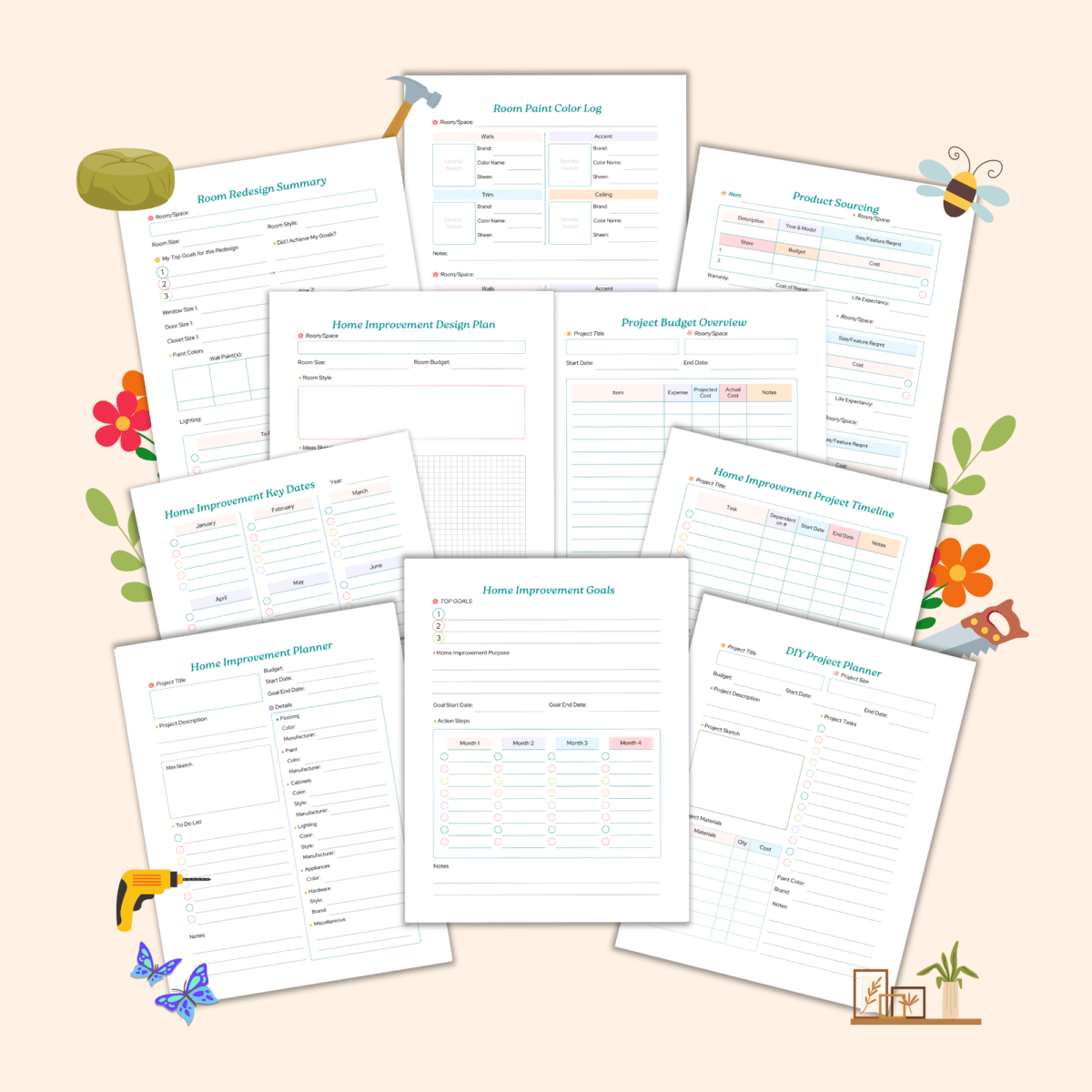 Home Improvement Planner: Plan, Budget & Transform Your Space Home improvementInkstagram StudioHome Improvement Planner: Plan, Budget & Transform Your SpaceHome Improvement Planner: Plan, Budget & Transform Your SpaceHome improvement