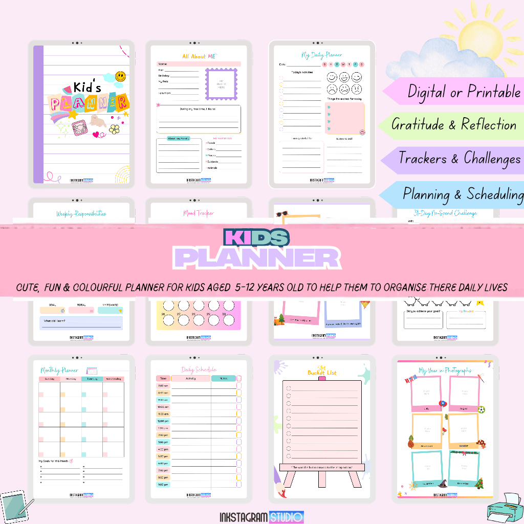 Kids Digital Planner | Boys & Girls Versions | Fun, Organized & Engaging Kids plannerInkstagram studioKids Digital Planner | Boys & Girls Versions | Fun, Organized & EngagingKids digital planner for organizing daily activities, featuring fun and engaging designs for boys and girls.Kids planner