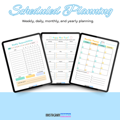 Kids Digital Planner | Boys & Girls Versions | Fun, Organized & Engaging Kids plannerInkstagram studioKids Digital Planner | Boys & Girls Versions | Fun, Organized & EngagingKids Digital Planner with weekly and monthly scheduling pages for organization.Kids planner