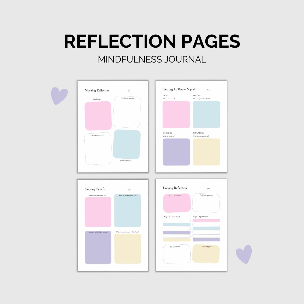 Mindfulness Journal Printable | Self-Care & Reflection Pages
