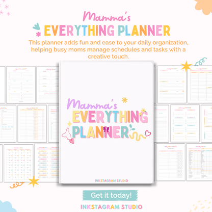Momma's Everything Planner: The Cutest Organizer for Busy Moms all in one PlanInkstagram studioMomma's Everything Planner: The Cutest Organizer for Busy MomsMomma's Everything Planner for busy moms with colorful pages and organizational tools.all in one Plan