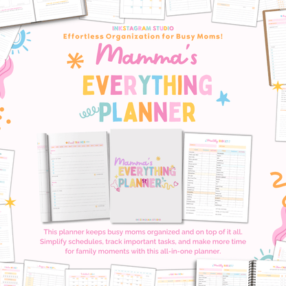 Momma's Everything Planner: The Cutest Organizer for Busy Moms all in one PlanInkstagram studioMomma's Everything Planner: The Cutest Organizer for Busy MomsMomma's Everything Planner for busy moms with colorful and organized layout.all in one Plan