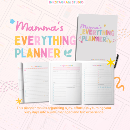 Momma's Everything Planner: The Cutest Organizer for Busy Moms all in one PlanInkstagram studioMomma's Everything Planner: The Cutest Organizer for Busy MomsMomma's Everything Planner for busy moms with colorful design and organizing pages.all in one Plan