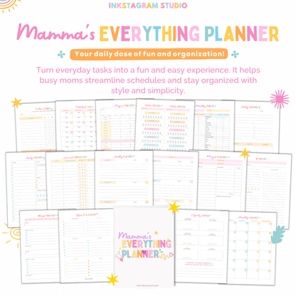 Momma's Everything Planner: The Cutest Organizer for Busy Moms all in one PlanInkstagram studioMomma's Everything Planner: The Cutest Organizer for Busy MomsMomma's Everything Planner for busy moms with colorful layout pages.all in one Plan
