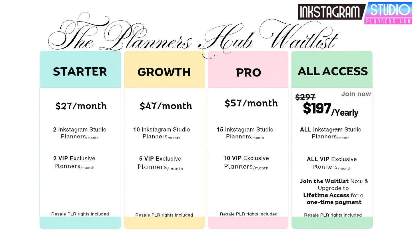 Planners Hub – Early Access Waitlist The Planners HubInkstagram StudioPlanners Hub – Early Access WaitlistPlanners Hub – Early Access WaitlistThe Planners Hub