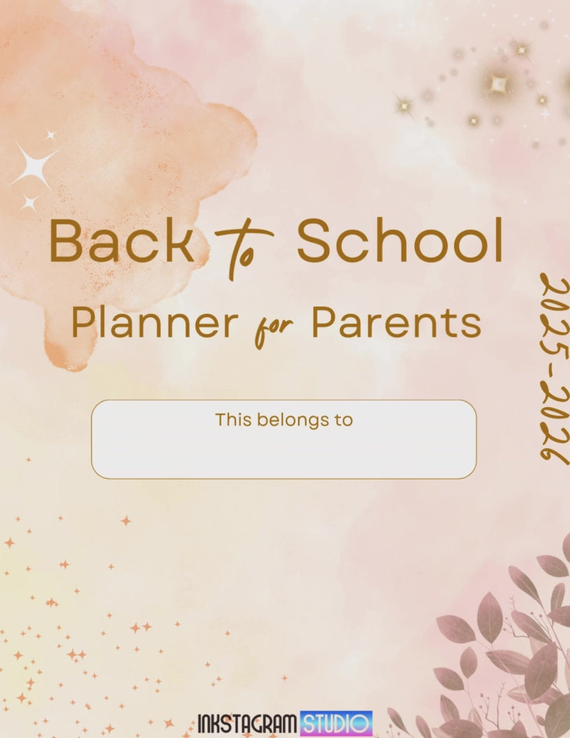 Back to School planner for parents cover 2025-2026 with a soft floral design.