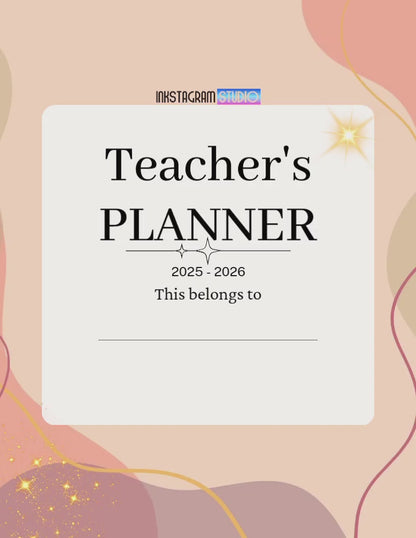 Teacher's planner for the 2025-2026 school year, designed for organizing schedules and lesson plans.