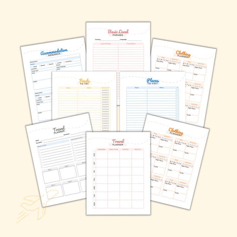 Travel Planner Printable | Itinerary, Packing & Budget