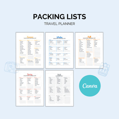 Travel Planner Printable | Itinerary, Packing & Budget
