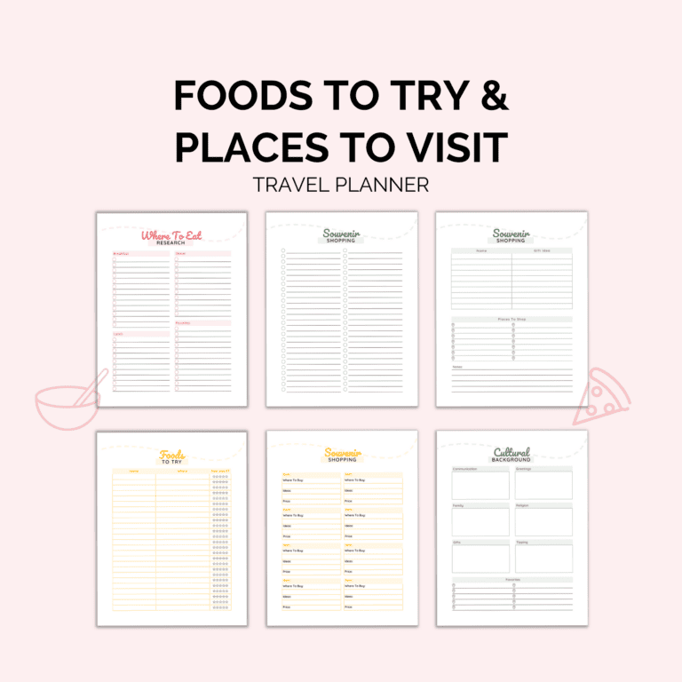 Travel Planner Printable | Itinerary, Packing & Budget