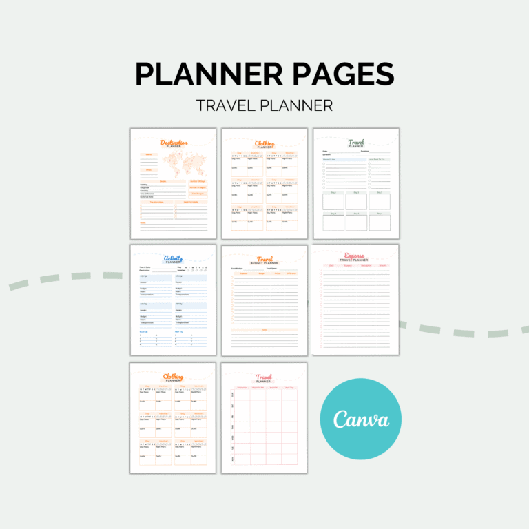 Travel Planner Printable | Itinerary, Packing & Budget