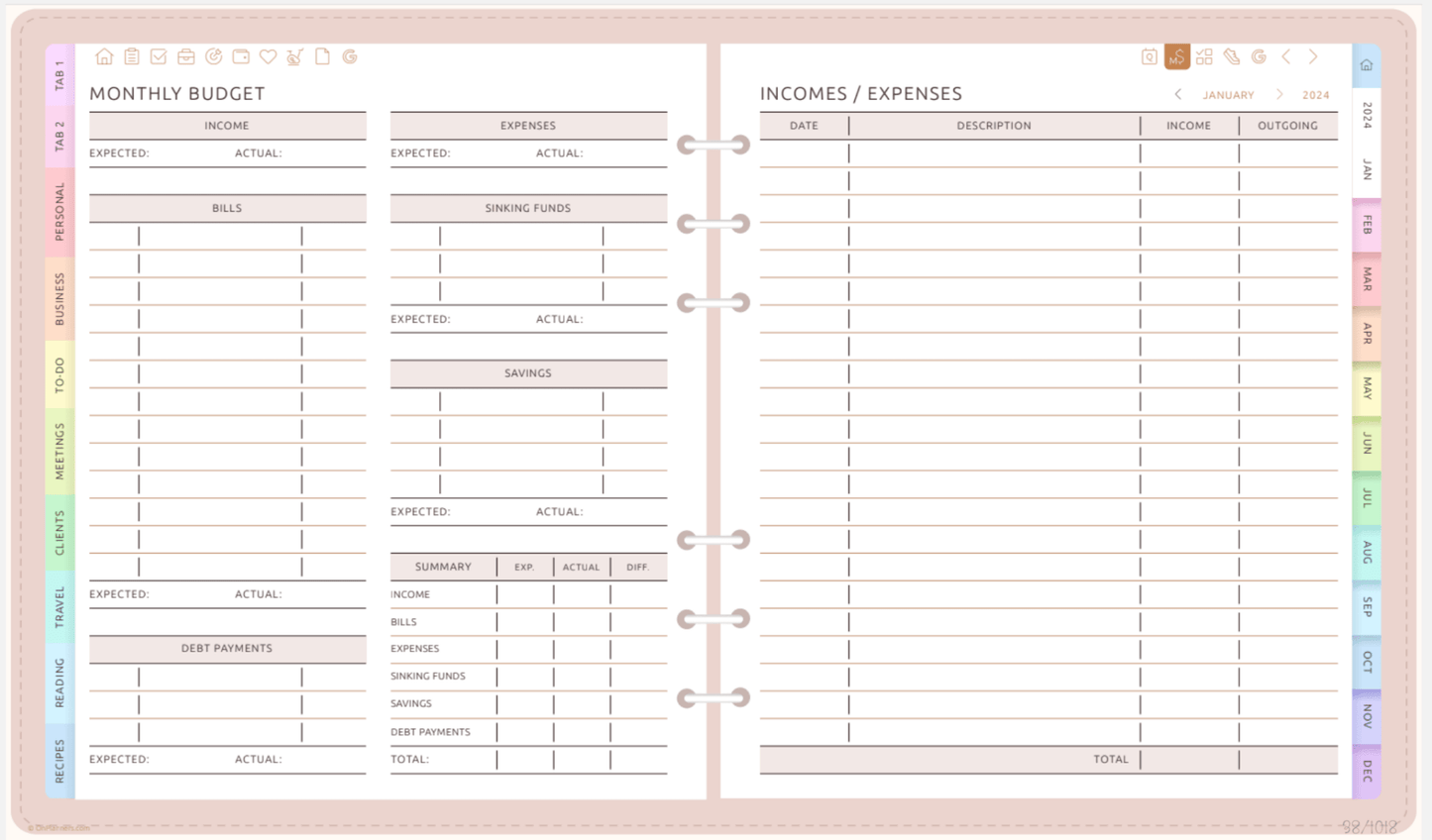 Ultimate All - In - One Digital Planner | Organize Tasks, Goals & Schedules all in one PlannerInkstagram studioUltimate All - In - One Digital Planner | Organize Tasks, Goals & SchedulesUltimate All - In - One Digital Planner with budget and expense tracking layout.all in one Planner