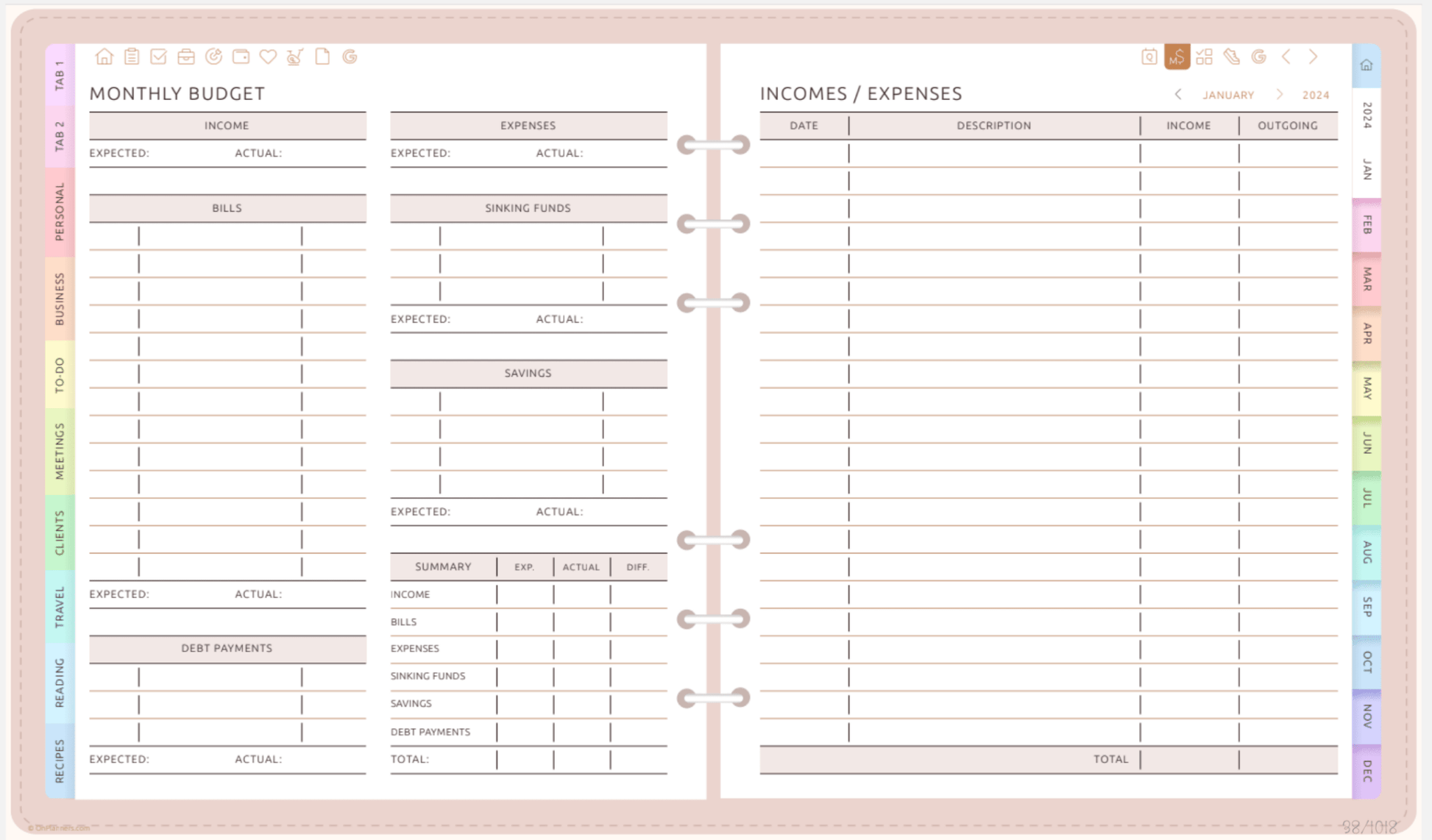 Ultimate All - In - One Digital Planner | Organize Tasks, Goals & Schedules all in one PlannerInkstagram studioUltimate All - In - One Digital Planner | Organize Tasks, Goals & SchedulesUltimate All - In - One Digital Planner with budget and expense tracking layout.all in one Planner