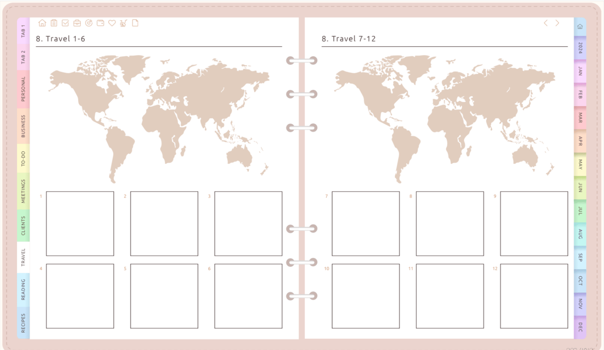 Ultimate All - In - One Digital Planner | Organize Tasks, Goals & Schedules all in one PlannerInkstagram studioUltimate All - In - One Digital Planner | Organize Tasks, Goals & SchedulesUltimate All - In - One digital planner with world map and scheduling layout.all in one Planner