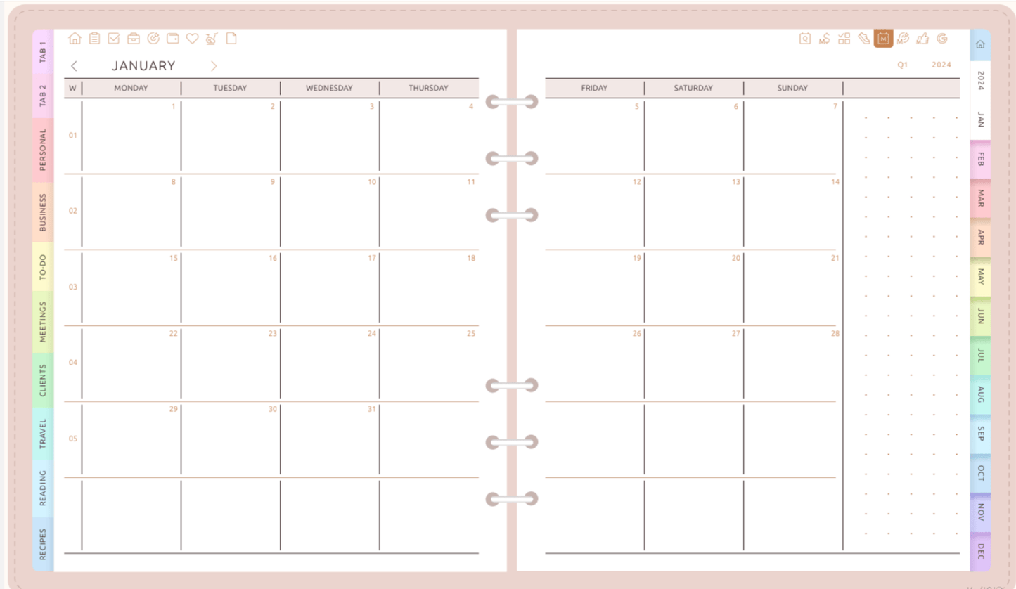 Ultimate All - In - One Digital Planner | Organize Tasks, Goals & Schedules all in one PlannerInkstagram studioUltimate All - In - One Digital Planner | Organize Tasks, Goals & SchedulesUltimate All - In - One digital planner with monthly view, tabs for personal, business, to - do, and more, helping organize tasks, goals, and schedules.all in one Planner