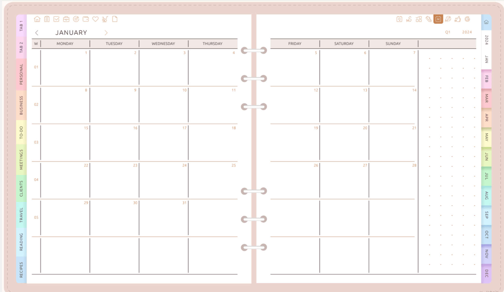 Ultimate All - In - One Digital Planner | Organize Tasks, Goals & Schedules all in one PlannerInkstagram studioUltimate All - In - One Digital Planner | Organize Tasks, Goals & SchedulesUltimate All - In - One digital planner with monthly view, tabs for personal, business, to - do, and more, helping organize tasks, goals, and schedules.all in one Planner