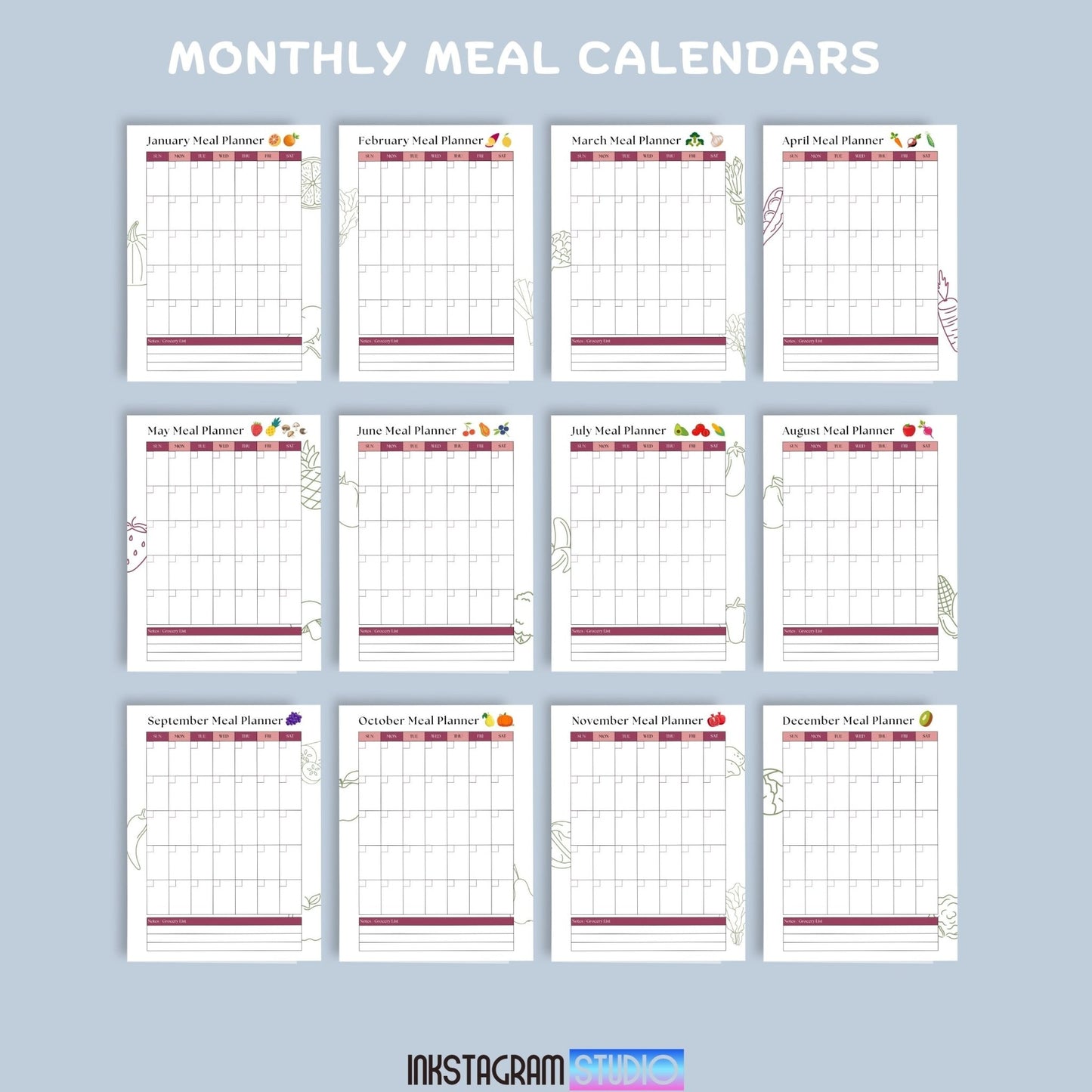 Ultimate Meal Planner: Your All - in - One Guide to Easy Meal Prep & Organization ™ Meal PlannerInkstagram studioUltimate Meal Planner: Your All - in - One Guide to Easy Meal Prep & Organization ™Ultimate Meal Planner monthly calendars for easy meal prep and organization.Meal Planner