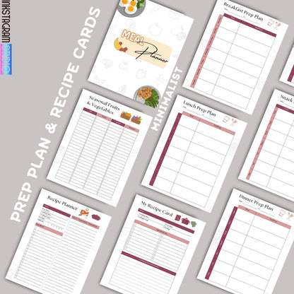 Ultimate Meal Planner: Your All - in - One Guide to Easy Meal Prep & Organization ™ Meal PlannerInkstagram studioUltimate Meal Planner: Your All - in - One Guide to Easy Meal Prep & Organization ™Ultimate Meal Planner with recipe and prep plan cards for easy meal organization.Meal Planner