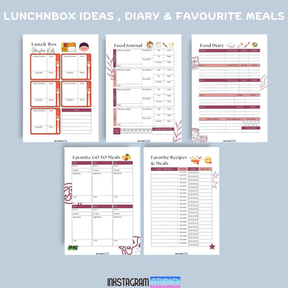 Ultimate Meal Planner: Your All - in - One Guide to Easy Meal Prep & Organization ™ Meal PlannerInkstagram studioUltimate Meal Planner: Your All - in - One Guide to Easy Meal Prep & Organization ™Ultimate Meal Planner pages with lunchbox ideas, food journal, and favorite meals list for easy meal prep.Meal Planner