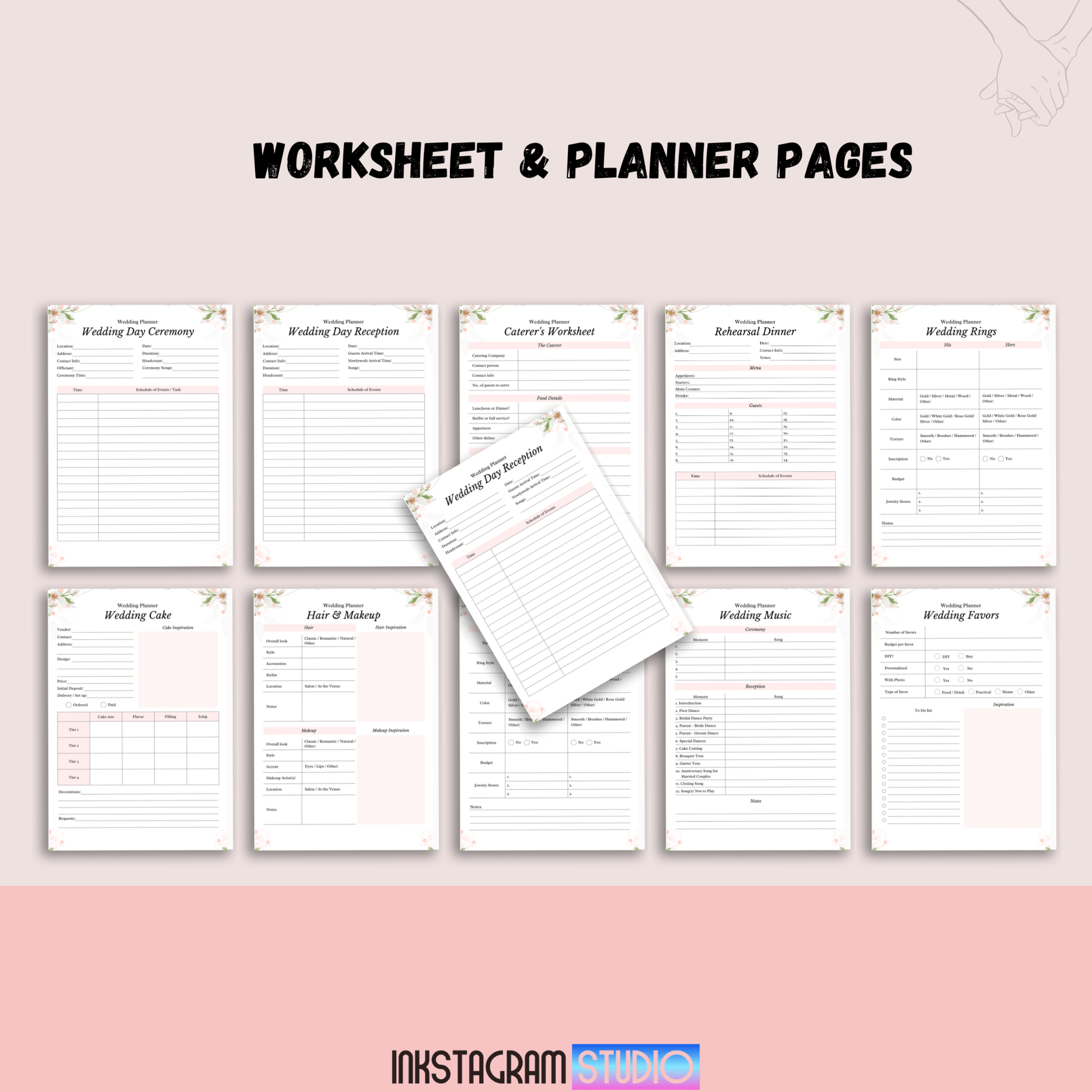 Ultimate Wedding Planner: Your Complete Guide to a Perfect Wedding Day Wedding PlannerInkstagram studioUltimate Wedding Planner: Your Complete Guide to a Perfect Wedding DayUltimate Wedding Planner worksheets and planner pages for organizing a perfect wedding day.Wedding Planner